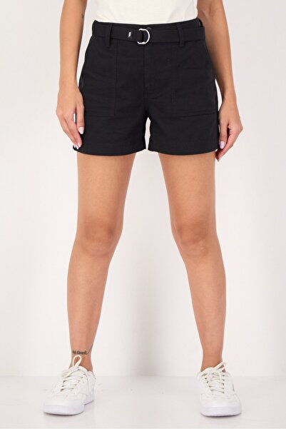 Vans Women Solid Belted Basic Shorts, Black