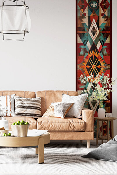 SDİGİTAL Etnik Desenli Şerit Duvar Stickerı – 50x200 cm Folyo Dekor - Kendind...