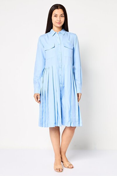 Lacoste Women Embroidered Logo Midi Dresses, Light Blue