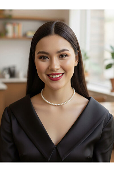 Happyline Cam İncili kolye zarif minimal şık model parlak kolye