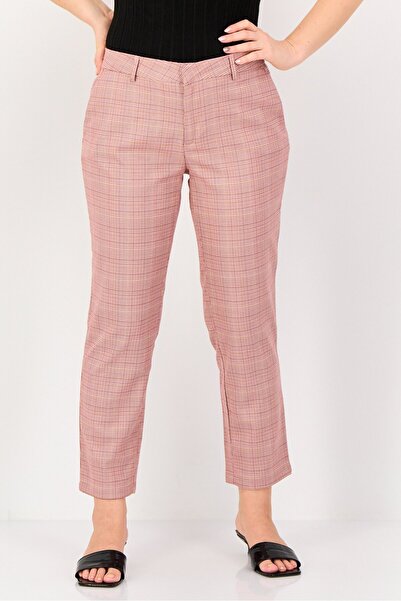 Reiko بنطلون رسمي نسائي بقصّة سيجارة وطبعة مربعات، متعدد الألوان