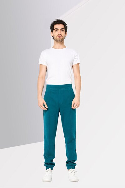 Lacoste Men Regular Fit Pleated Jogger Pants, Teal