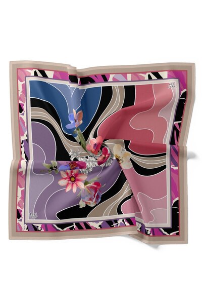 Levidor Φουλάρι με λουλουδάτο σχέδιο μπατίκ με λαμπερό κρυστάλλινο σχέδιο