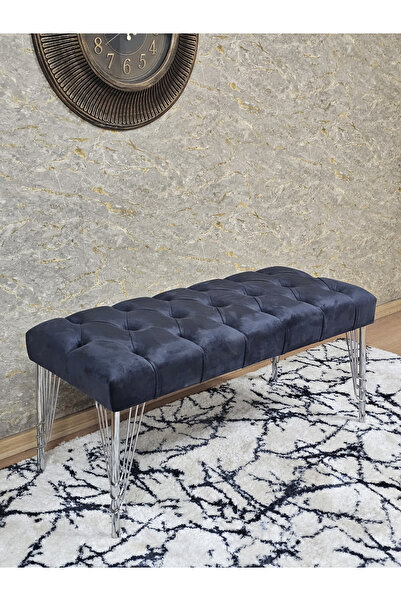 ZAFİR Krom Tel Ayaklı 90 cm Puf Bench - Puf - Bench - Kasalı Oturak - Oturak ...