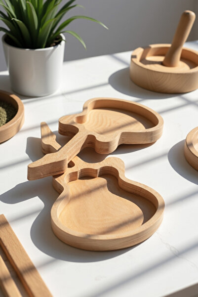 Zox craft Guitar Shaped Wooden Snack Bowl Set (2 Pieces)