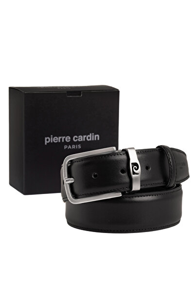 Pierre Cardin Black Leather Men's Belt (Width 3.5 cm) Pc0Anlszd3X