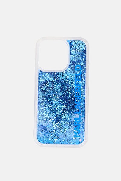 Karl Lagerfeld iPhone 16 Pro Liquid Glitter Protective Case, Blue