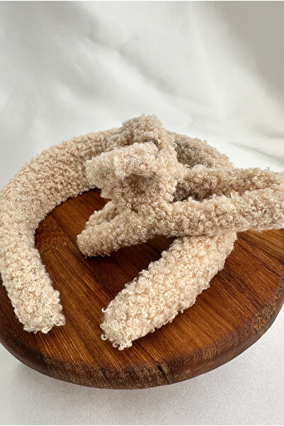 Modex Μπεζ χρώμα Μαλακό κορώνα με μπούκλες και αγκράφα