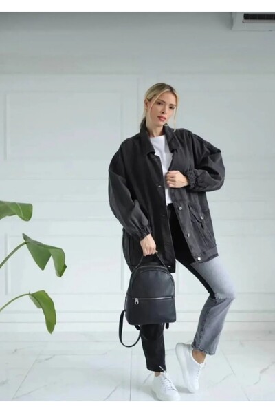 Moda Eliz Γυναικείο τζιν μπουφάν Ovarsize