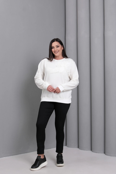 aytemas Çiçek Aplikeli Sweatshirt