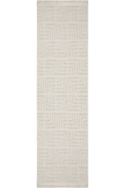 Cool Halı Mirage Bej Kaymaz Tabanlı Yıkanabilir Yolluk Kabartmalı Bohem Leke ...