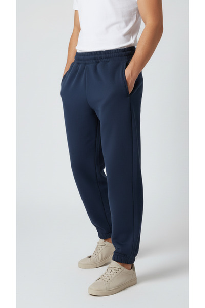 balkonda بنطال رياضي قطني 3 خيوط ش مبطن بالصوف بأرجل مطاطية للجنسين