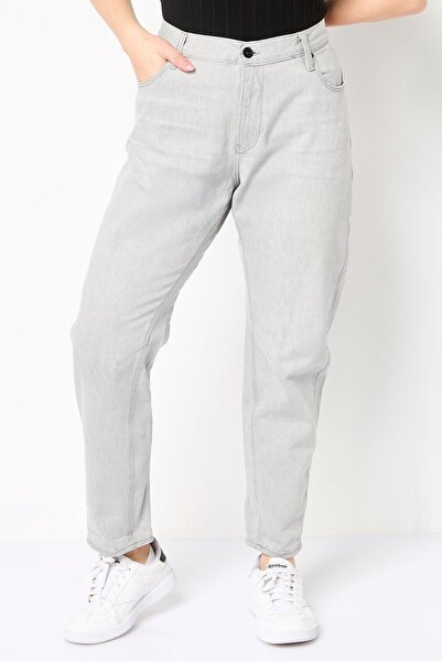 G-STAR RAW Women Boyfriend Fit Washed Non Stretchable Jeans, Light Grey