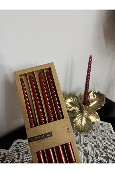 Santara BURGU MODEL 4 LÜ PARLAK ŞAMDAN MUMU