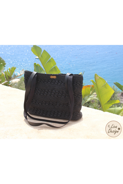 livadesign7 Handmade Paper Thread Lined Fashionable Non-Fading Daily Shoulder Bag / Bohemian Style