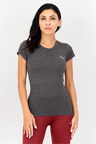 Puma Women Slim Fit Short Sleeves Training T-Shirt, Grey