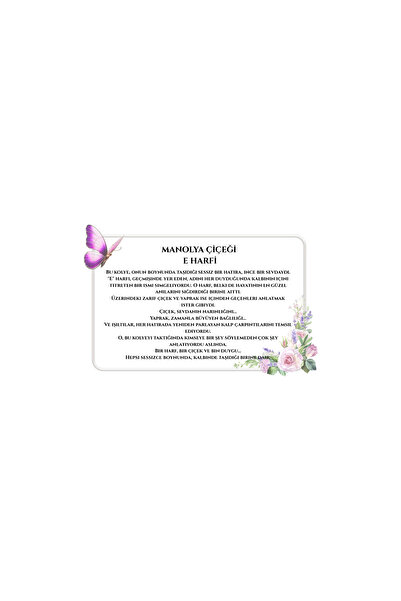 EYLORAA Kadın Gümüş E Harfi Kolye – 925 Ayar Rose Renk Manolya Çiçeği Tasarım, Özel Hediye Paketli