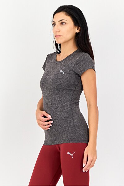 Puma Women Slim Fit Short Sleeves Training T-Shirt, Grey