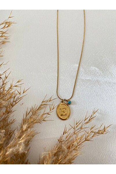 staınless steel Kuyumcu Model Nazar Boncuklu Harf Çelik Kolye