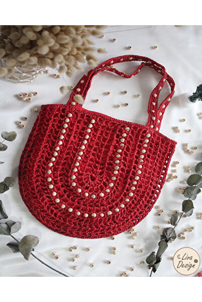 livadesign7 Handmade Paper String Lined Small Daily Handbag / Bohemian Style