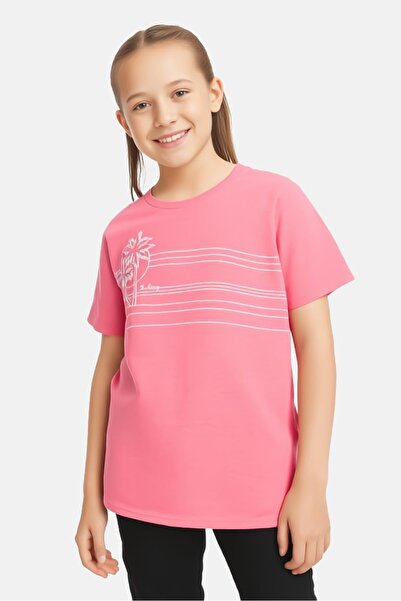 BİLLABONG Kids Girl Crew Neck Short Sleeves printed T-shirt, Pink