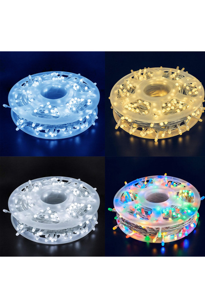 OEM Instalație de Crăciun, rolă bec V8, diverse culori, alb rece, 50 metri