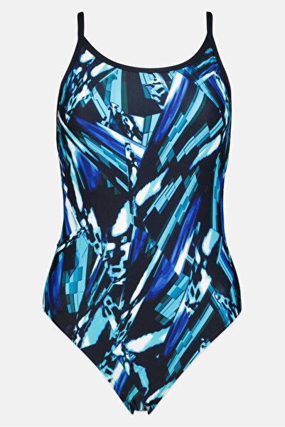 Zoggs ملابس سباحة نسائية من قطعة واحدة غير مبطنة مطبوعة بالكامل، متعددة الألوان