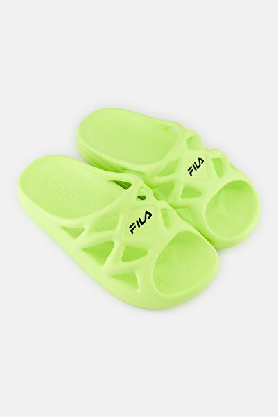 FILA Women Brand Logo Slip On Slides, Lime Green