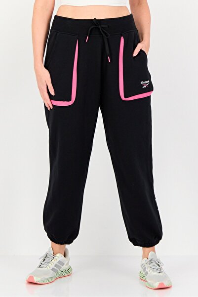 Reebok Women Sportswear Fit Drawstring Outdoor Sweatpants, Black