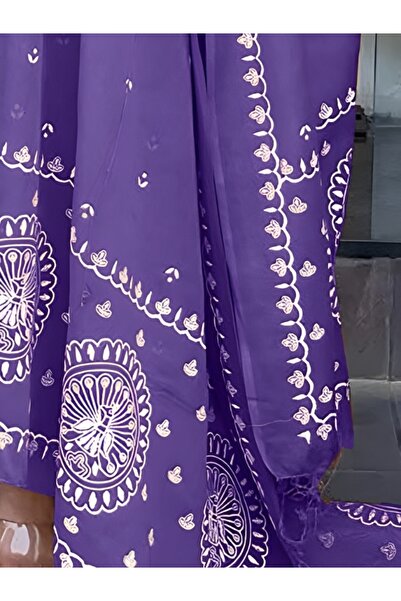 MYSMAR Blue Viscose Rayon Printed Gown - ALV2066 | Blue