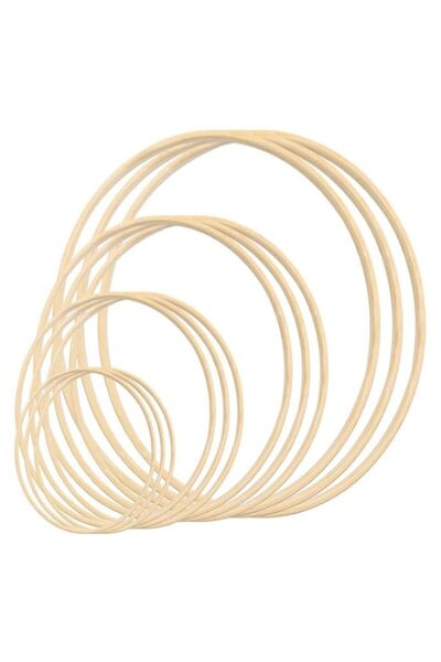 Generic Brand BPA® 12 Pack Wooden Bamboo Floral Hoop Large Wooden for DIY Dre...