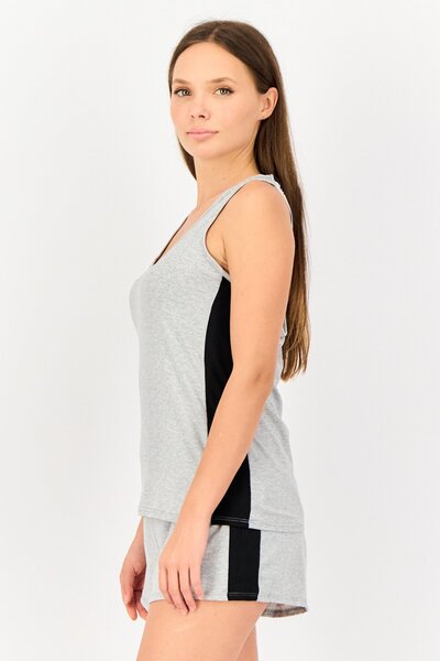 Vince Camuto Women 2 Pieces Brand Logo Tank Top And Shorts Set, Grey