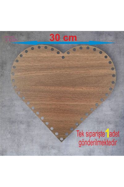 ASUDE HEDİYELİK Inimă din lemn de nuc 30 cm 1 buc. Tavă din bambus Placă de t...