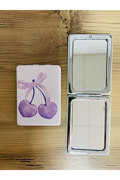 synshop Kiraz Cherry Ribbon Kurdele Mor Y2k Lolita Makyaj Cep Çanta Ayna 1 Ta...