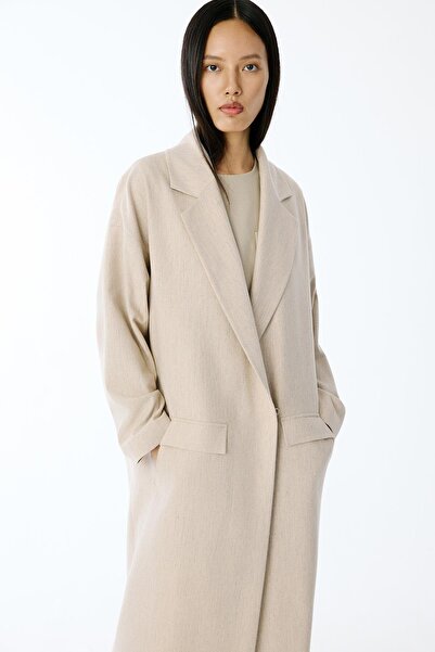 rue Oversize Midi Beige Coat