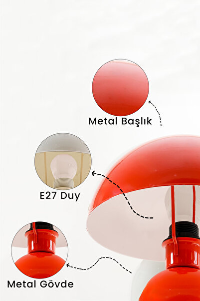 Marrien Luna Lampshade |   Orange Metal Body - 25 cm - Living Room & Bedroom & Hall Lighting