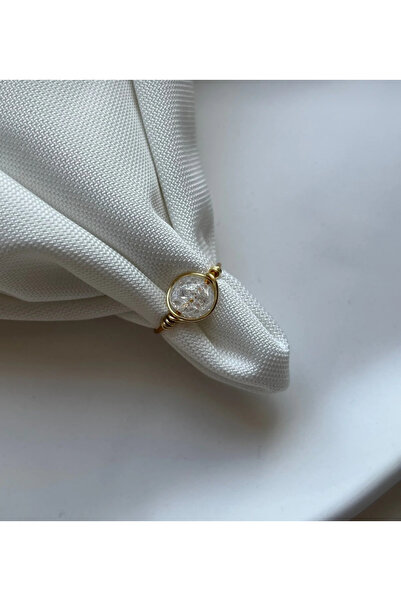 Pel Design خاتم سلكي ذهبي اللون قابل للتعديل مصنوع يدويًا من حجر نيسيف مقاس 8 مم