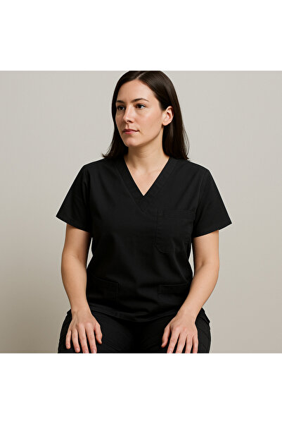 Butik أسود ليكرا للجنسين الخفافيش كم ممرضة وطبيب جيرسي فريق الدعك زي المستشفى