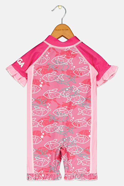 Coega Sunwear Toddlers Girl Allover Print One Piece, Multicolor