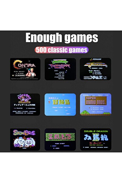 BabyCara 500-in-1 Retro Game Console – Mini Classic Design, Plug & Play Fun for All Ages