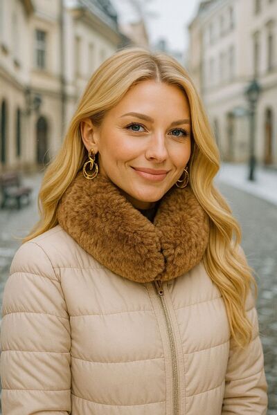 FELLMENS Камел плюшевий магнітний жіночий комір