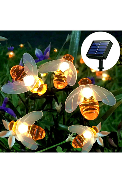 OEM Соларна коледна лампа с 50 пчели, 6 метра, за външна употреба, топло бяла...