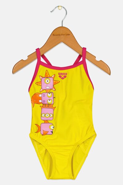 ARENA Toddlers Girl Graphic Print One Piece Swimwear, Yellow