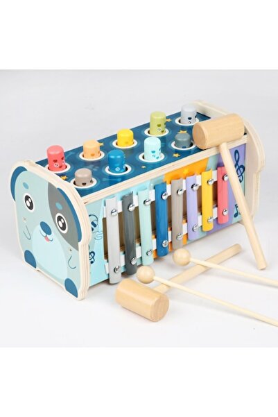 B4U Jucărie senzorială, Hamster Montessori, Lemn, Multicolor