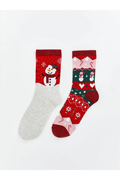 LC Waikiki New Year Themed Women's Socks 2-Piece Set (W5)