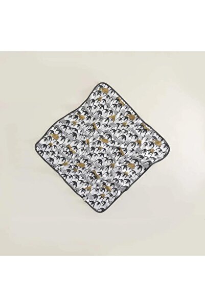 Ecocotton Pingu Bebek Battaniyesi %100 Organik Pamuk Penye Baskılı Antrasit 1...