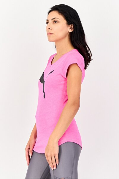 Puma Women Sportswear Fit Short Sleeves Training T-Shirt, Heather Pink