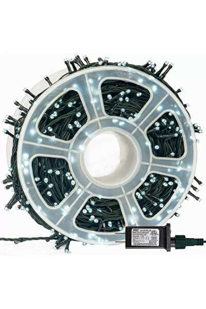 OEM Коледна инсталация, диамантена ролка с крушки, студено бяло, 50 метра