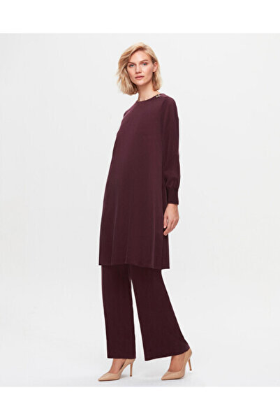 MISS DALIDA T25K-7015 Bol Paça Cupro Pantolon OUBERGINE