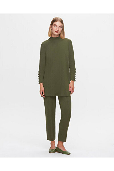 MISS DALIDA T25K-7000 Dar Paça Triko Pantolon FARAD-GREEN